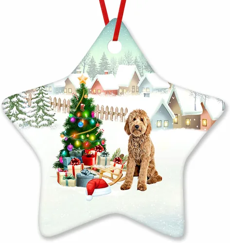 Vista 143 de Prezzy Airedale Terrier - Adorno para decoración de árbol de Navidad, regalos lindos para amantes de los perros, para familiares y amigos, nuevo