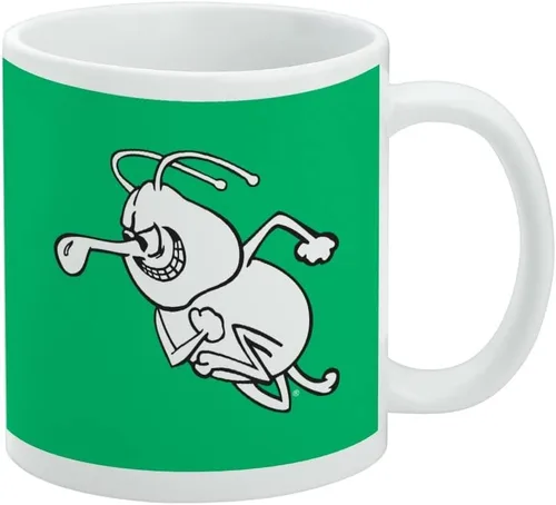 Vista 410 de Taza de cerámica con el logotipo principal de la Universidad Rider, taza de regalo novedosa para café, té y bebidas calientes, 11oz, blanca