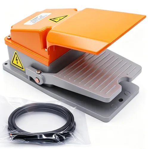 Vista 5 de Twidec /10A 250VAC momentáneo antideslizante plástico pedal interruptor SPDT NO NC manos libres negro interruptor de pie para CNC industrial con 3.3