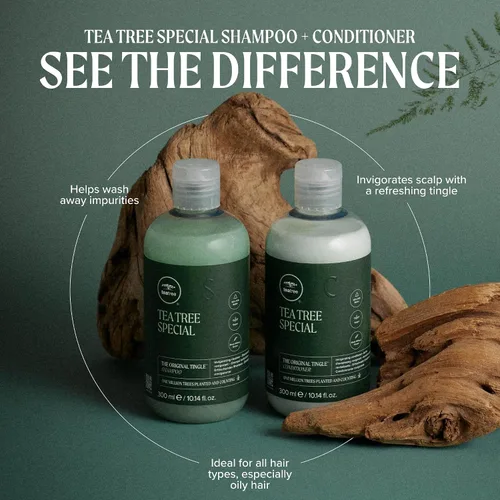 Vista 3 de Champú especial de Tea Tree, Limpieza profunda, Refresca el cuero cabelludo, Para todo tipo de cabello, especialmente cabello graso