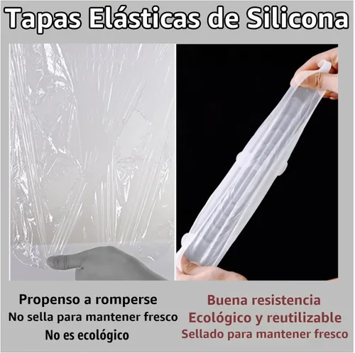 Vista 5 de Tapas elásticas de silicona, 6 piezas, 2.56 pulgadas