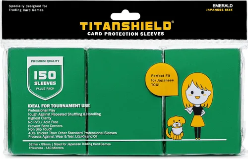 Vista 19 de TitanShield (150 mangas) tamaño pequeño japonés, fundas para tarjetas de comercio para Yu-Gi-Oh, Pelea de cartas Vanguard & More
