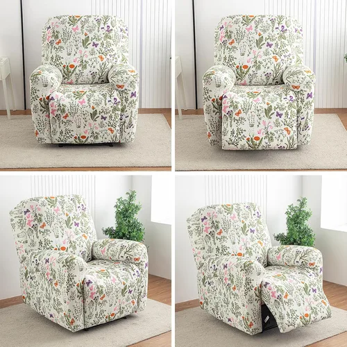 Vista 4 de Eco-Ancheng Fundas reclinables de 4 piezas, fundas para sillas reclinables, fundas elásticas para sofá reclinable, fundas ajustables