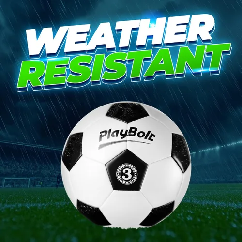 Vista 8 de PlayBolt Soccer Ball Size 3 with Pump - Black & White Training Practice & Match Ball for Kids (Pack of 1 or 4)