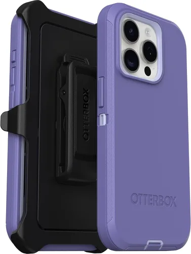 Vista 6 de OtterBox Funda para iPhone 15 Pro (solamente) Defender Series - Mountain Majesty (púrpura), sin pantalla, resistente y duradera, con protección