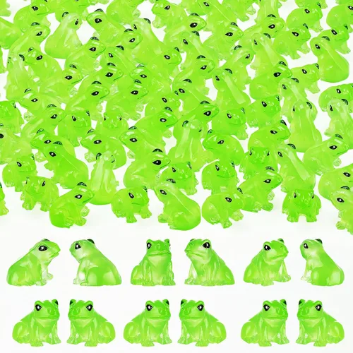 Vista 22 de 18 mini figuras luminosas de panda de resina con 2 bambúes para casa de muñecas