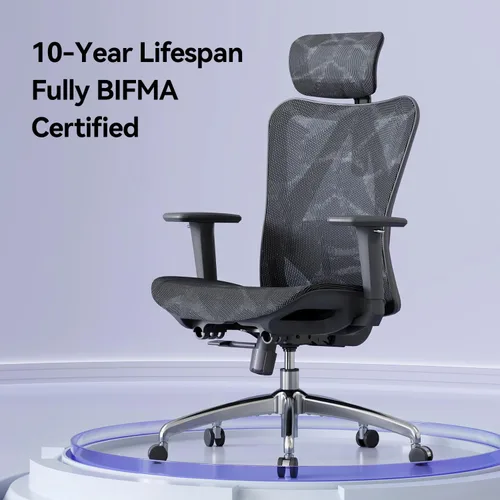 Vista 13 de SIHOO Silla de oficina ergonómica M57, silla de escritorio con respaldo de Negro