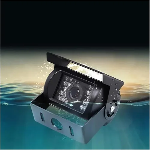 Vista 5 de Monitor LCD de 7 pulgadas, kit de cámara de respaldo, cámara de visión trasera de marcha atrás, compatible con camión/remolque/semirremolque/caja