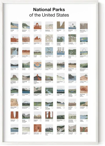 Vista 37 de HAUS AND HUES Pósteres vintage del parque nacional, juego de 6 impresiones artísticas de parques nacionales, arte de pared de naturaleza y juego
