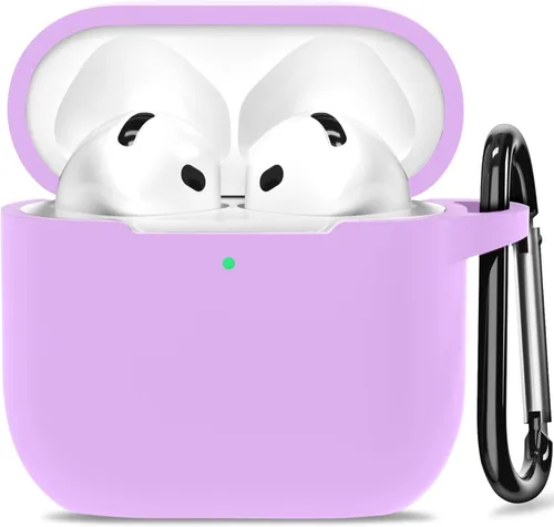 Vista 21 de Funda para AirPods 4, funda de silicona compatible con Apple AirPods de 4ª generación, color rojo