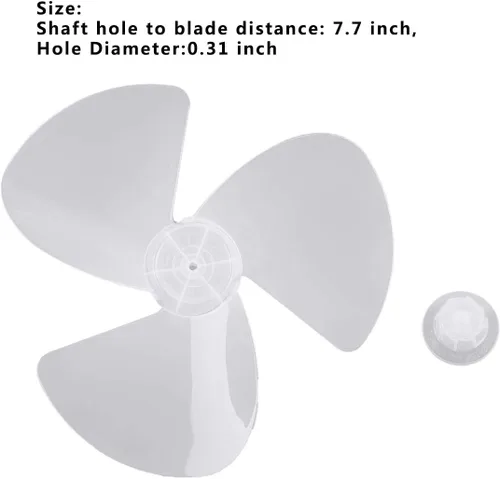 Vista 7 de IEFIEL Hoja de ventilador de plástico 3 hojas para ventilador de pie ventilador mesa Fanner General Accesorios 16 pulgadas con tuerca