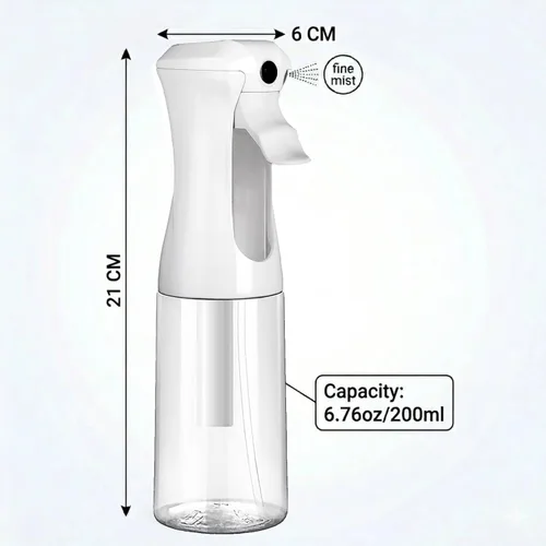 Vista 2 de VIGOR PATH Botella de spray transparente de niebla continua de 6.8 fl oz de espray de niebla fina, paquete de 3 6.7oz - 3