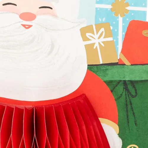 Vista 5 de Hallmark Paper Wonder - Tarjeta de Navidad con diseño de panal desplegable (Santa Claus)