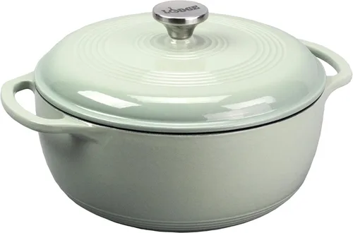 Vista 14 de Lodge - Horno holandés de hierro fundido esmaltado de 6 cuartos de galón con tapa – Asas duales – Apto para horno hasta 500° F o en estufa - Úselo