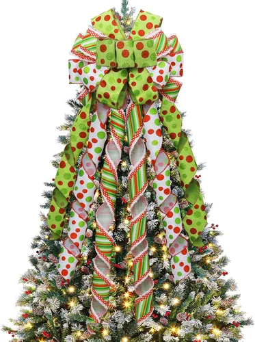 Vista 15 de Decoración para árbol de Navidad, diseño de búfalo grande, arpillera roja y negra, lazo de regalo para árbol de Navidad, decoración de fiesta