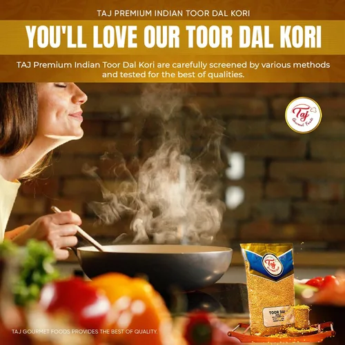 Vista 4 de TAJ Premium Indian Toor Dal Kori, Unoily, Madhi, (4 libras)