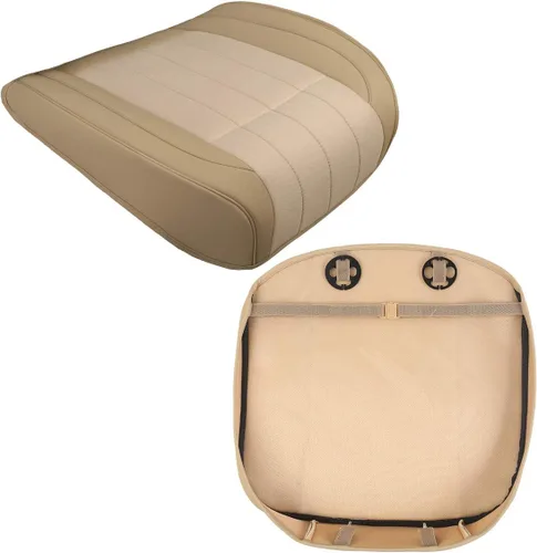 Vista 2 de (1 PIEZA Funda Inferior de Asiento de Coche de Cuero PU y Lino Cosido Funda de Asiento de Coche Interior Automotriz Protector de Asiento Delantero