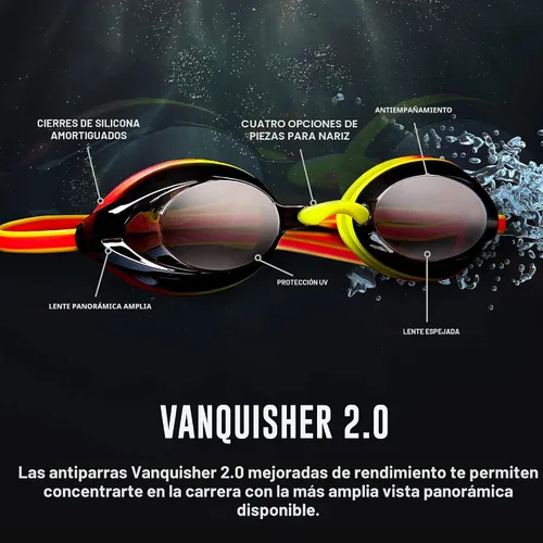 Vista 3 de Speedo unisex-adult Swim Goggles Mirrored Vanquisher