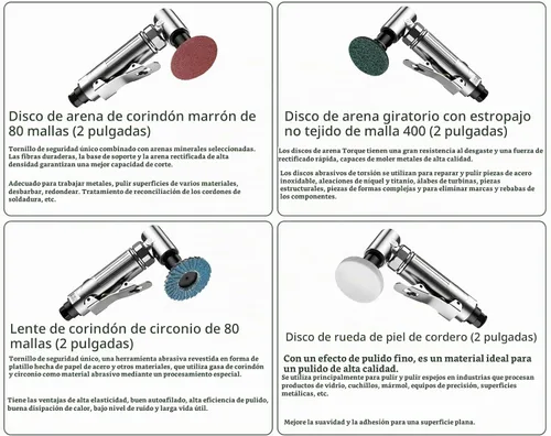 Vista 3 de EYPINS Air Die Grinder 1/4 pulgadas, Pro 90° ángulo neumático amoladora Plateado