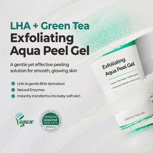 Vista 2 de MOTHER MADE Gel exfoliante facial vegano con té verde, vitamina E, ácido hialurónico, 3.38 onzas líquidas. Exfoliante facial suave y natural