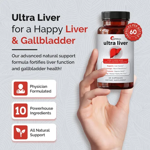 Vista 2 de UpWellness Ultra Suplemento para el Hígado para Apoyo del Hígado y Apoyo de la Vesícula Biliar - Impulsado por TMG, NAC Cardo Mariano, y Más