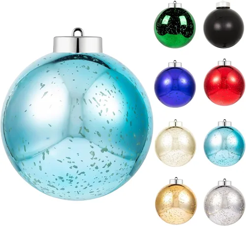 Vista 59 de XmasExp Juego de 24 mini esferas de Navidad inastillables para bolas de árbol de Navidad, 1.18 pulgadas (negro)