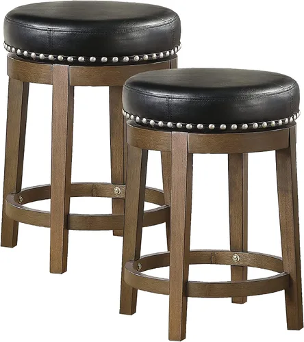 Vista 7 de Lexicon Blueridge Taburete giratorio de altura de comedor (juego de 2), 19.5 pulgadas SH, negro