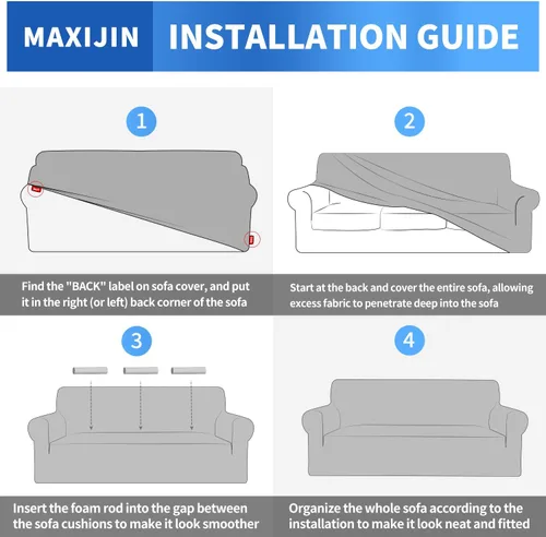 Vista 7 de MAXIJIN Funda elástica para silla con brazos, 1 pieza para sofá o silla de estar, funda antideslizante (31-46 pulgadas), protector de muebles que se