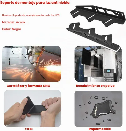 Vista 2 de Soportes de montaje de ubicación de luces antiniebla para parachoques delantero oculto triple compatible con Ford Raptor 2017-2020
