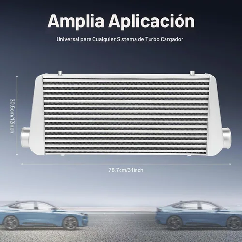 Vista 5 de Intercooler universal, kit de intercooler de ajuste universal, intercooler de aluminio de 1000 HP de entrada y salida de 3 pulgadas, núcleo de 4