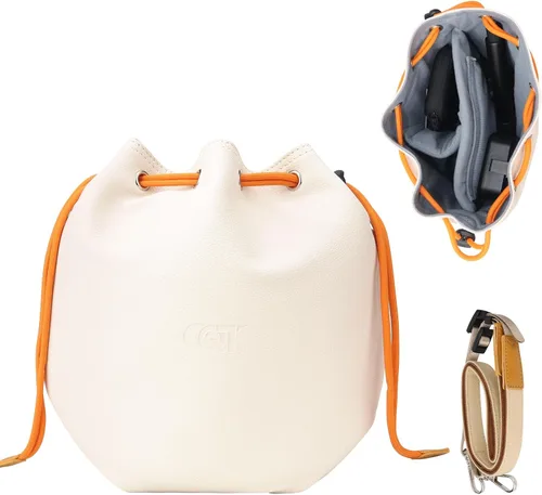 Vista 11 de CQT Bolsa Osmo 360 Mini 3 4 Pro con cordón ajustable, de piel sintética, bolsa de hombro, bolsa de almacenamiento impermeable para DJI Mavic MINI 4