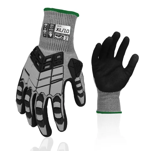 Vista 18 de Guantes de trabajo de seguridad Graloky, guantes de impacto para hombres y mujeres, guantes resistentes a cortes antideslizantes de trabajo pesado