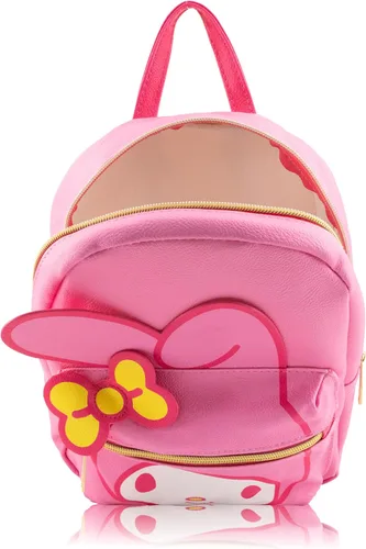 Vista 6 de Fast Forward Sanrio My Melody - Mochila para mujer, hombre, unisex, bonita mochila de piel sintética de 10 pulgadas My Melody Bag y accesorios