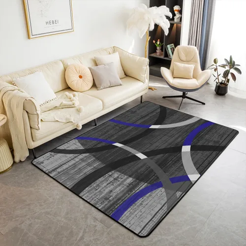 Vista 46 de Alfombra de área en espiral colorida de 3 x 5 pies, abstracta y moderna geométrica, decoración de remolinos, antideslizante, para hombres, mujeres