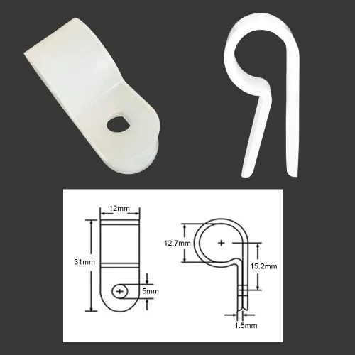 Vista 4 de Temoyj Clips de montaje estilo P de cuerda extra grueso con cabeza plana Phillips tornillos de acero inoxidable (100 paquetes-1/2 clips+tornillos)