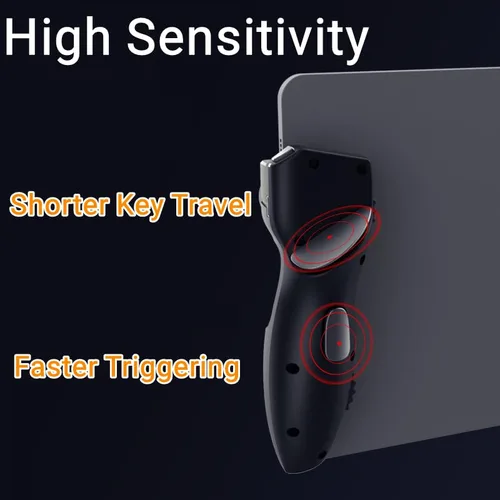 Vista 3 de Qiilu Tablet Game Joystick Trigger Handle, 6 Finger Shooting Button Trigger Auxiliary Gamepad, Sensitive Shoot Aim Trigger Gamepad Grip