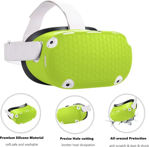 Vista 3 de for Oculus Quest 2 Accessories Silicone Face Cover VR Shell Cover Touch Controller Lengthening Grip Cover with Battery Opening Adjustable with