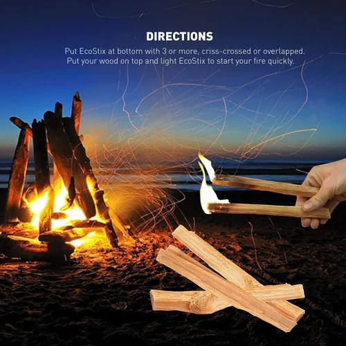 Vista 4 de Eco-Stix - Palitos de leña de leña 100% orgánico para estufas de leña, chimeneas, fogatas, hogueras, 50 libras