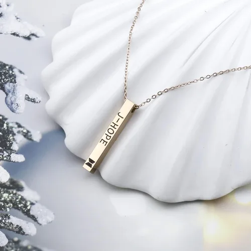 Vista 4 de ZWYQWN KPOP ARMY Collar de regalo para mujeres y niñas, RM JIM JK V JIMIN J-HOPE SUGA Collar de cumpleaños para mujeres, Metal, Acero inoxidable
