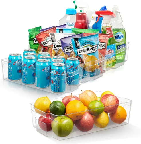 Vista 9 de Cheer Collection Contenedores organizadores transparentes para refrigerador, sin BPA, para despensa, refrigerador, herramientas y gabinetes, 12.5