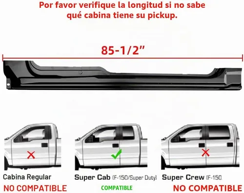 Vista 4 de KUAFU Par extendido de paneles laterales compatible con Ford F150 Truck Super Cab 2009-2014