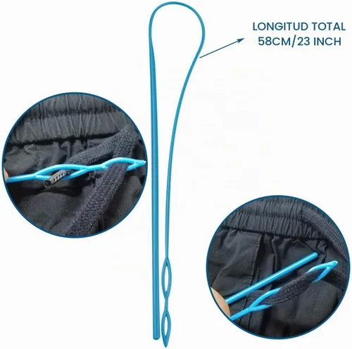 Vista 2 de yuntop 1 herramienta de enhebrador de cordón de plástico flexible de 23 Azul