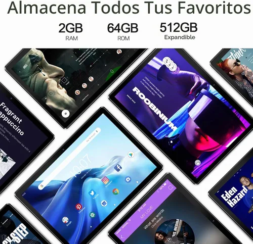 Vista 4 de PRITOM Tableta de teléfono Android 13 de 10 pulgadas con ranura SIM, 64 GB Quad Core, pantalla táctil IPS, cámara trasera de 8 MP WiFi GPS Bluetooth