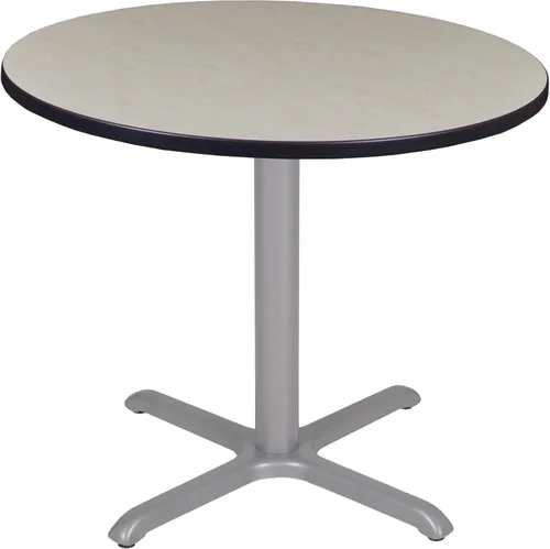 Vista 6 de Regency Cain - Mesa de descanso redonda con base en X de 36 pulgadas, color cereza Cereza/Negro