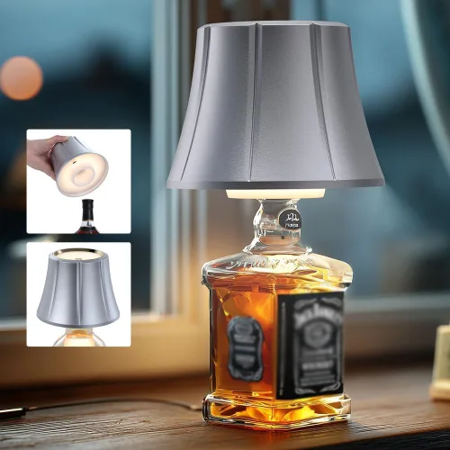 Vista 18 de WILIT Lámpara Inalámbrica de Botella para Botellas de Licor, Lámpara de 3 Niveles de Brillo con Soportes Inalámbricos para Lámparas de Mesa, Luz