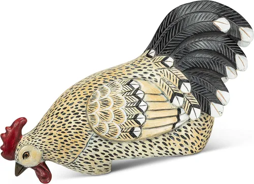 Vista 3 de Abbott Collection Peering Rooster - Beige y Negro (12" Largo)