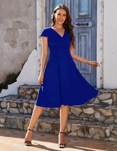 Vista 3 de BeryLove Vestidos formales para mujer, vestidos de regreso a casa, vestidos de cóctel para invitados de boda, elegante vestido casual de iglesia