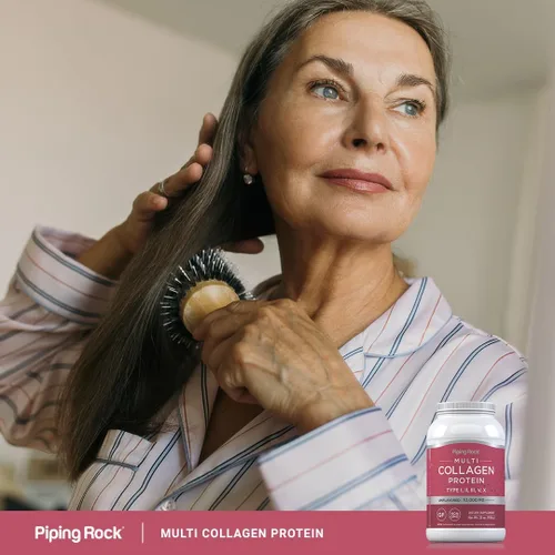 Vista 6 de Piping Rock Proteína en polvo multicolágeno 32 oz Suplemento para mujeres y hombres Tipos I, II, III, V, X Sin sabor Sin OMG, sin gluten