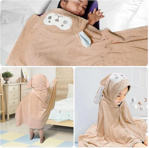 Vista 5 de Visen Toalla con capucha de alta calidad para niños, toalla de baño para niños de tamaño grande de 28 x 55 pulgadas, toalla con capucha ultrasuave