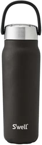 Vista 9 de S'well Explorer de acero inoxidable reciclado con tapa y asa aisladas, 24 onzas, cornalina, recipientes aislados al vacío de triple capa que
